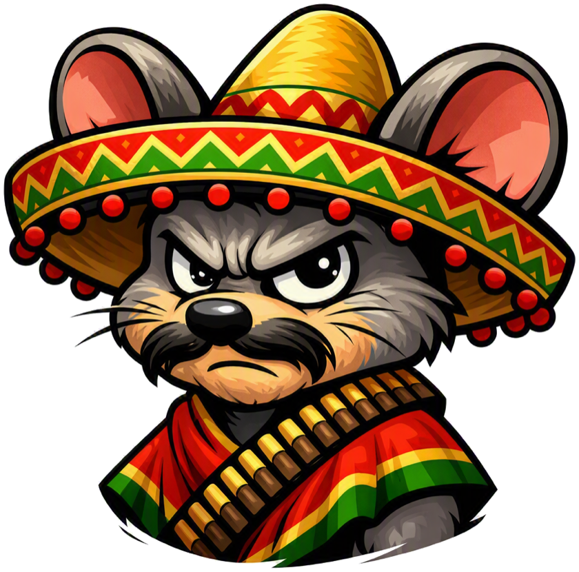 The Meme Hombre rat, in a sombrero